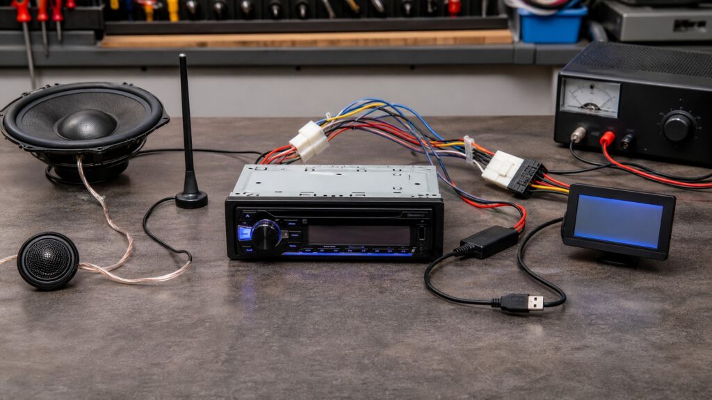 single din head units explainer hero image for Review Streets