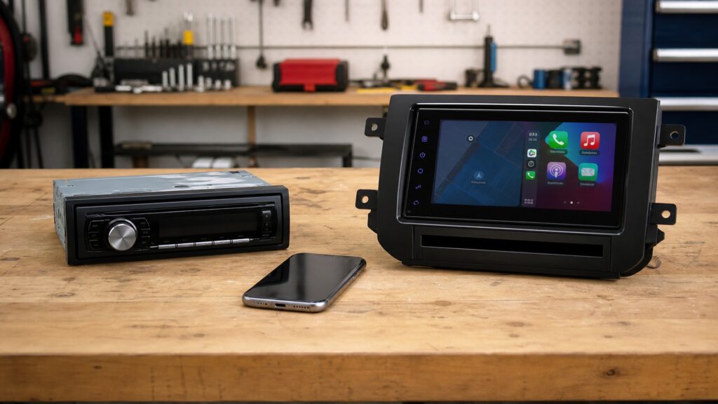 single din head units explainer hero image for Review Streets