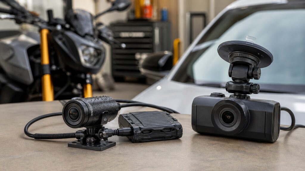 motorcycle dash cameras explainer hero image for Review Streets