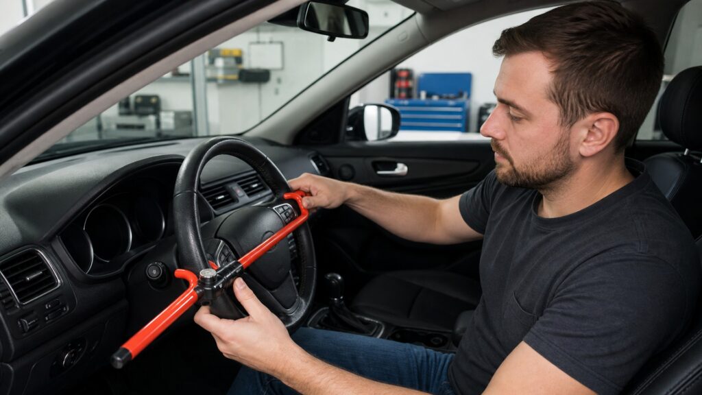 steering wheel locks explainer hero image for Review Streets