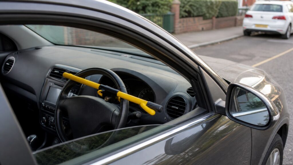 steering wheel locks explainer hero image for Review Streets