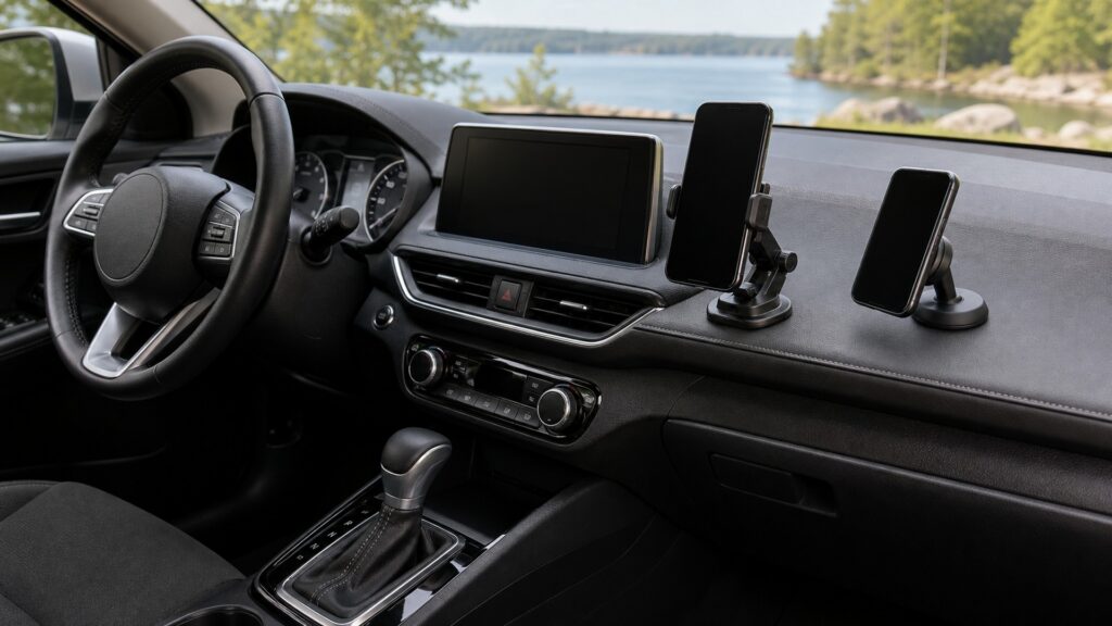 dashboard phone mounts explainer hero image for Review Streets