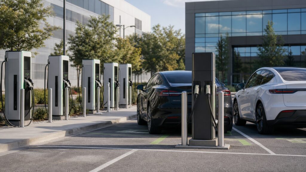 commercial ev charging stations explainer hero image for Review Streets