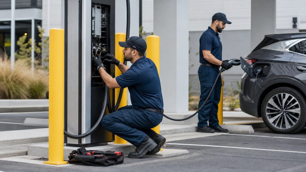 commercial ev charging stations explainer hero image for Review Streets