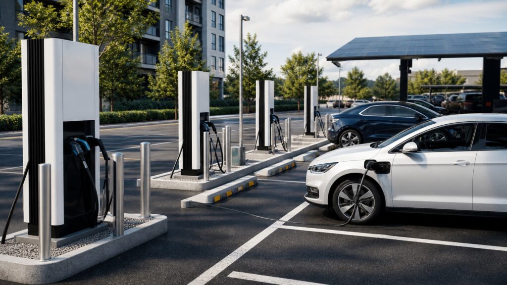 commercial ev charging stations explainer hero image for Review Streets