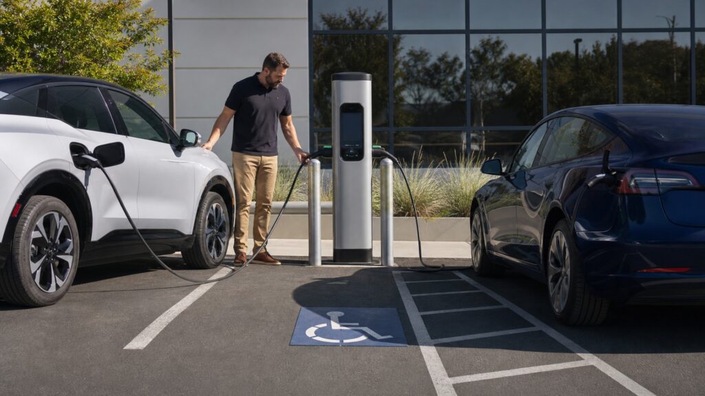 dual port ev chargers explainer hero image for Review Streets