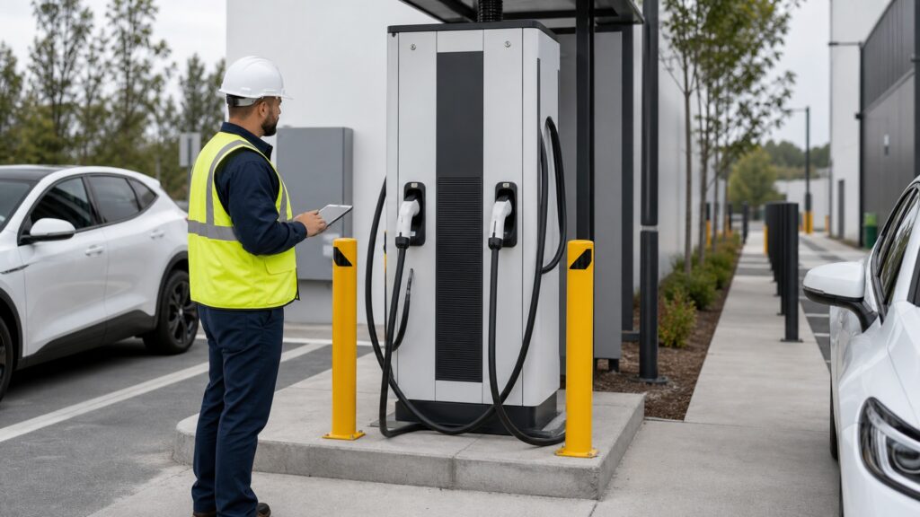dual port ev chargers explainer hero image for Review Streets