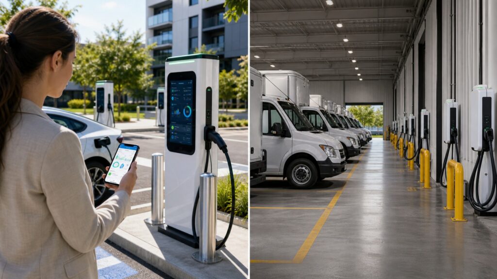 networked charging stations explainer hero image for Review Streets