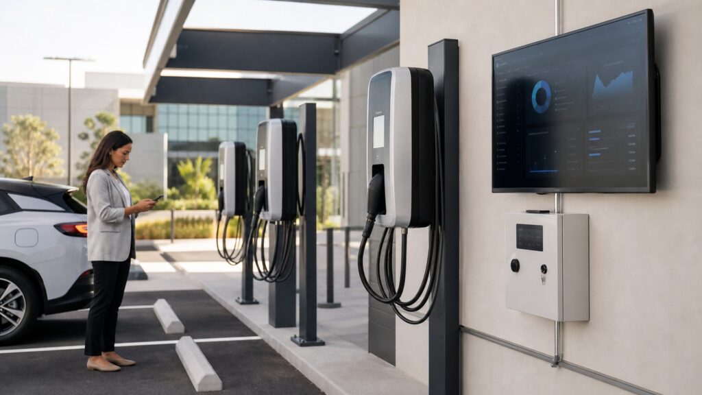 networked charging stations explainer hero image for Review Streets