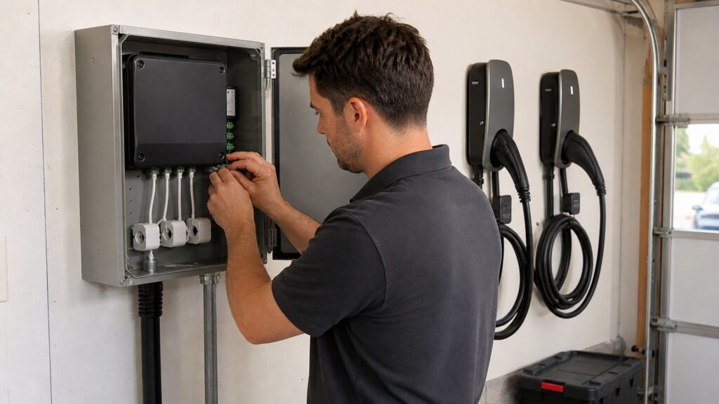 ev load balancing devices explainer hero image for Review Streets