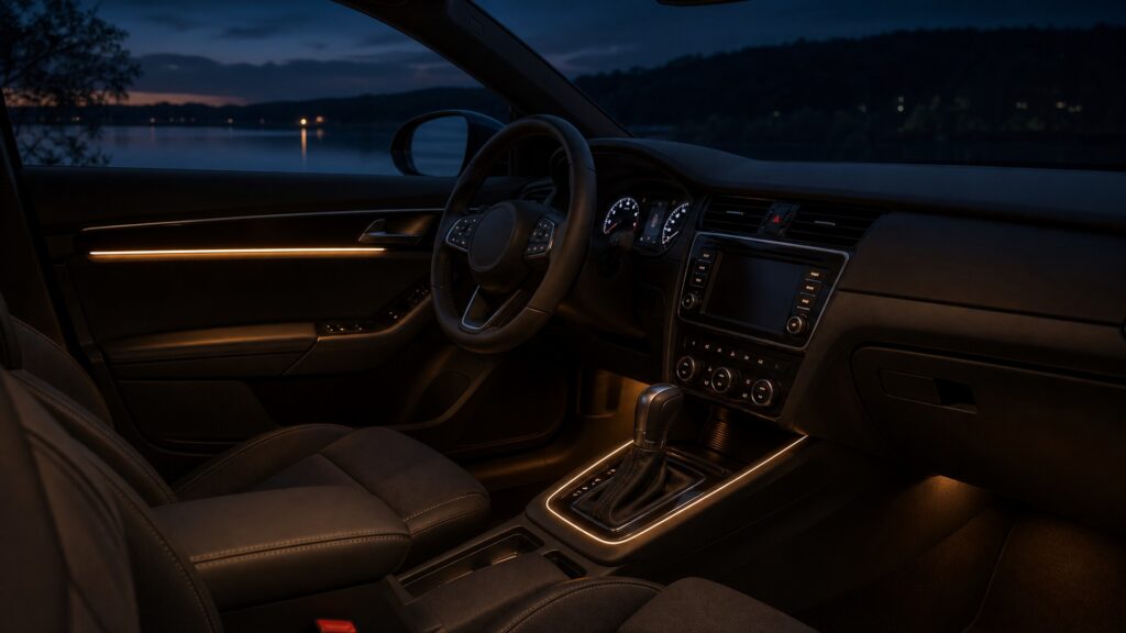 ambient interior lighting explainer hero image for Review Streets