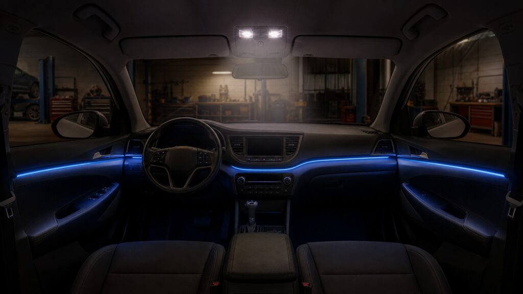 ambient interior lighting explainer hero image for Review Streets