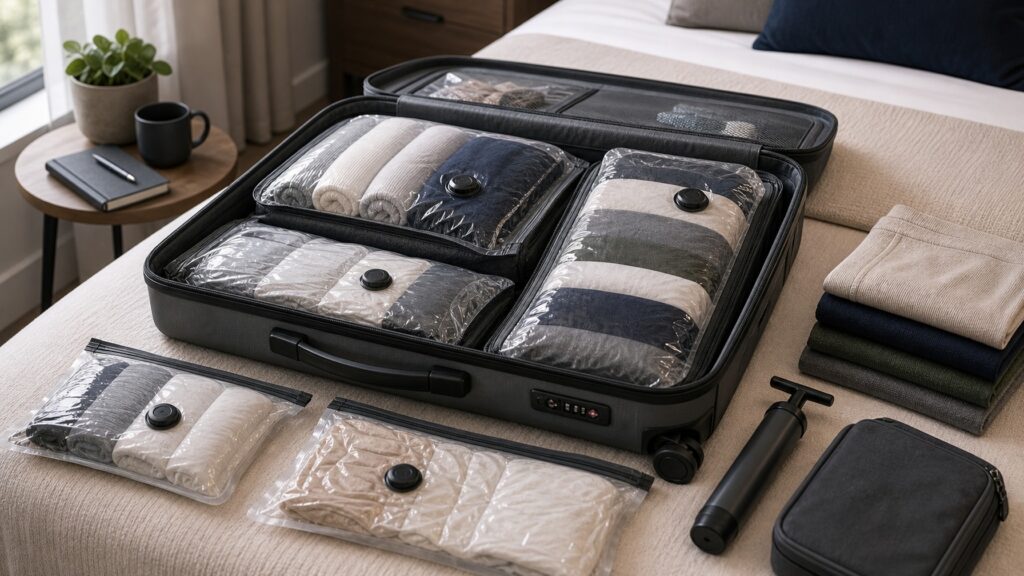 Compression Travel Bags hero image for Review Streets