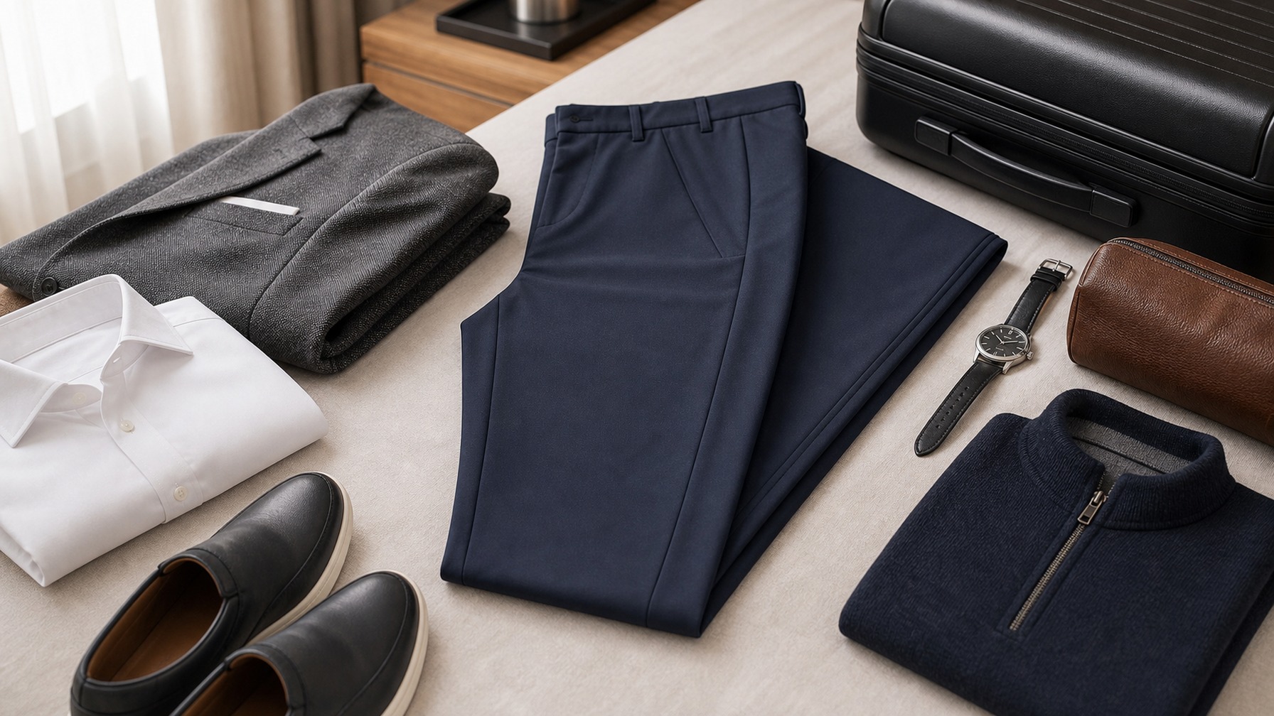 Wrinkle-Resistant Travel Pants