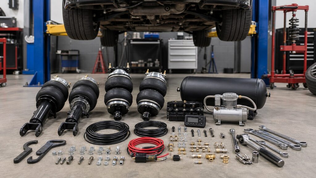 air suspension kits shopping setup for installation complexity with practical vehicle-focused details