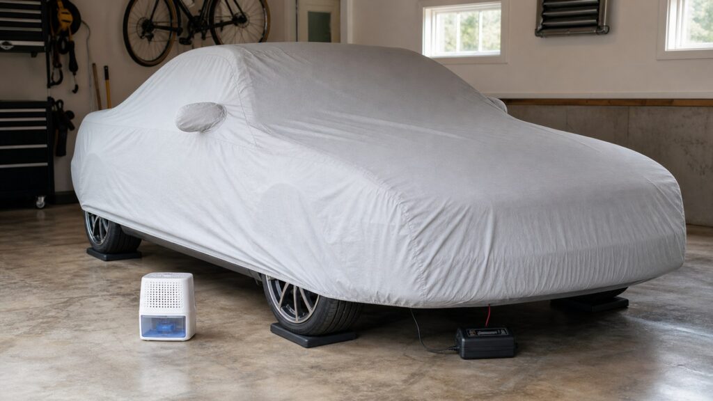 all-weather car covers shopping setup for seasonal vehicle storage with practical vehicle-focused details