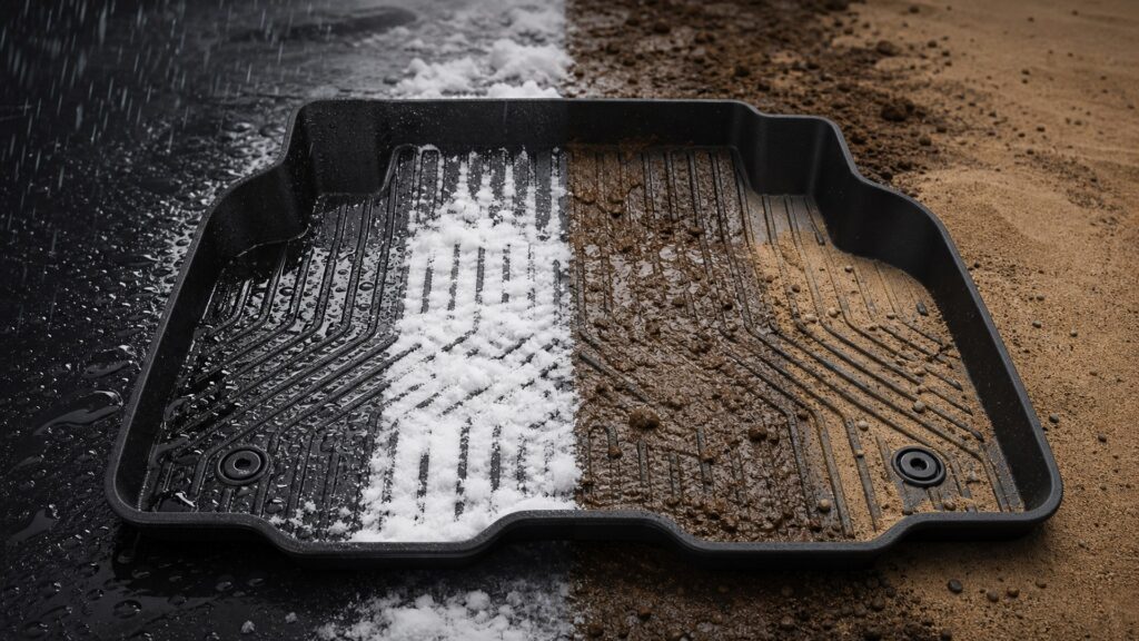 all-weather floor mats shopping setup for all-weather interior use with practical vehicle-focused details