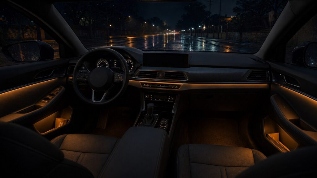 ambient interior lighting shopping setup for weather and road conditions with practical vehicle-focused details