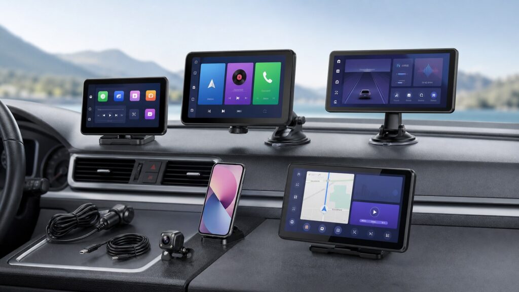 android auto displays shopping setup for overall selection with practical vehicle-focused details