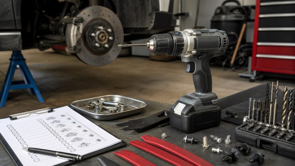 automotive drill drivers shopping setup for diy repair planning with practical vehicle-focused details