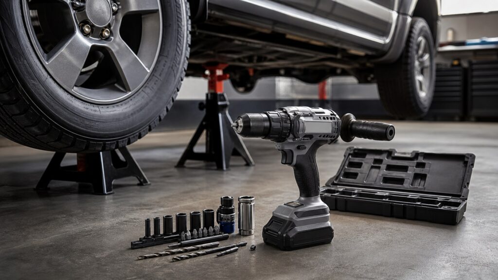 automotive drill drivers shopping setup for lift and safety requirements with practical vehicle-focused details