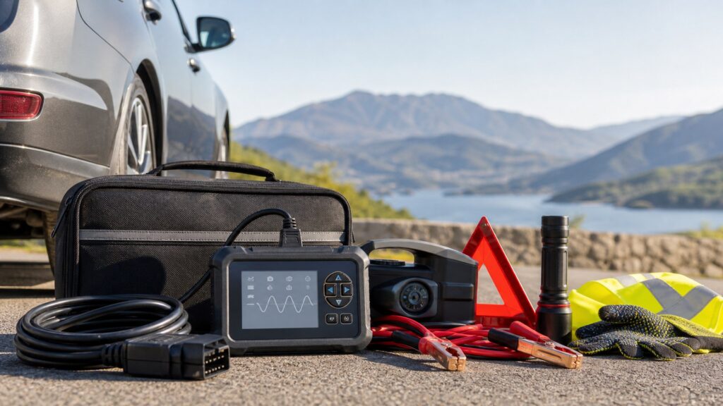 bidirectional scan tools shopping setup for road trip technology needs with practical vehicle-focused details