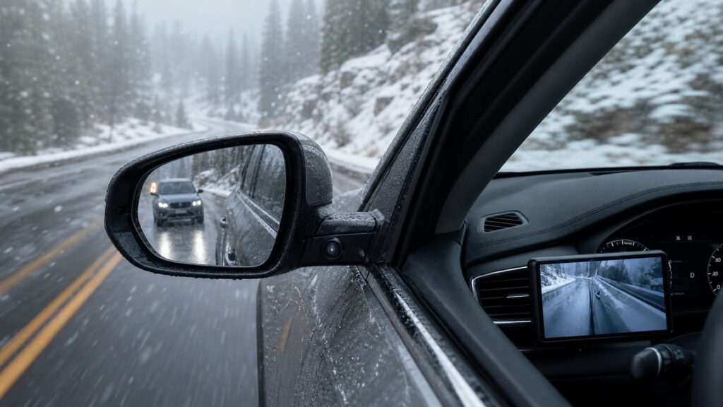 blind spot cameras shopping setup for weather and road conditions with practical vehicle-focused details