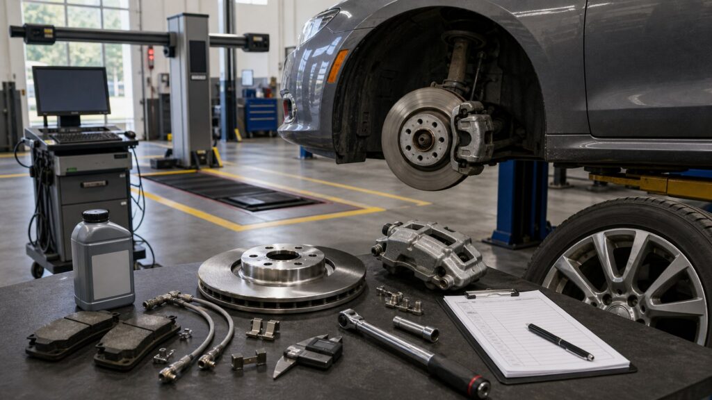 brake upgrades shopping setup for emissions and inspection planning with practical vehicle-focused details