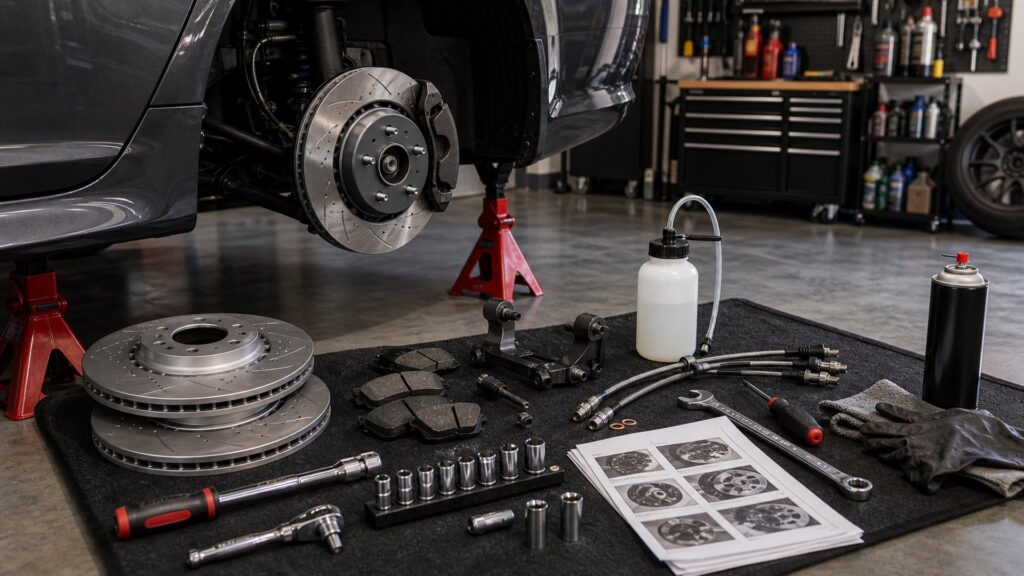 brake upgrades shopping setup for installation complexity with practical vehicle-focused details