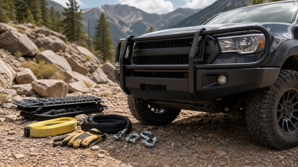 brush guards shopping setup for trail recovery planning with practical vehicle-focused details