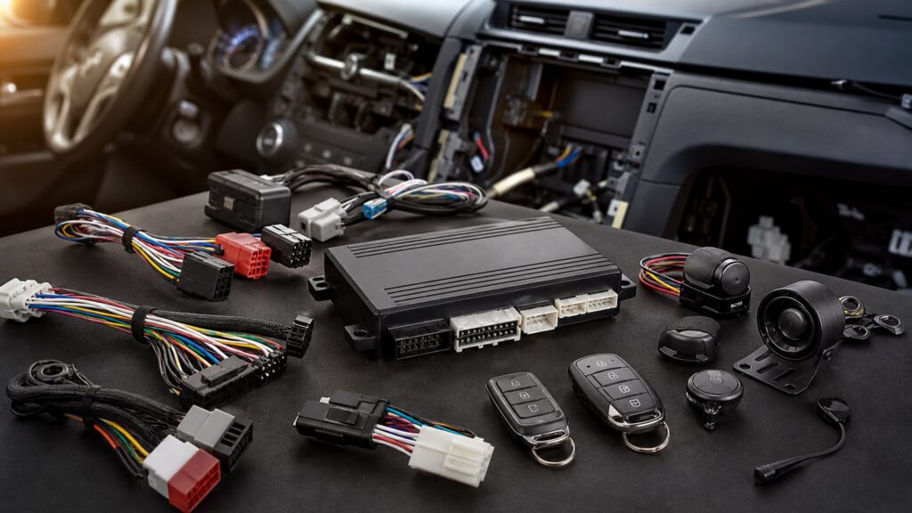 car alarm systems shopping setup for vehicle compatibility checks with practical vehicle-focused details