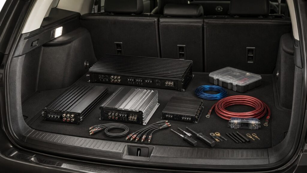 car amplifiers shopping setup for road trip technology needs with practical vehicle-focused details