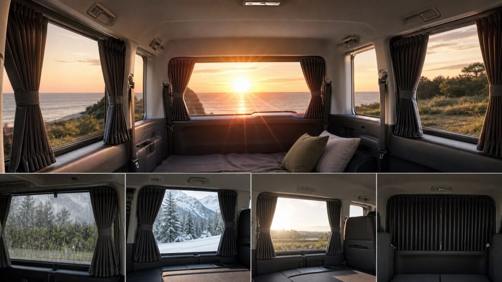 car curtains shopping setup for all-weather interior use with practical vehicle-focused details