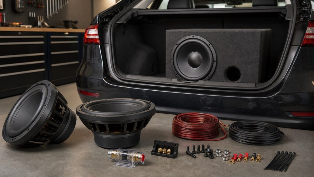 car subwoofers shopping setup for fleet and commuter vehicles with practical vehicle-focused details