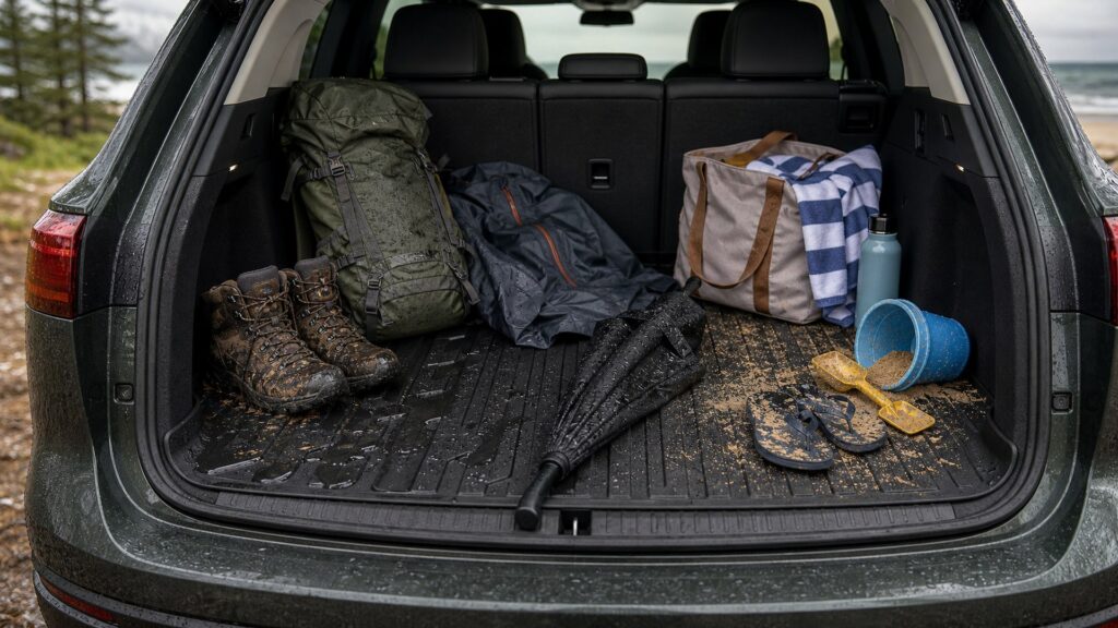 cargo mats shopping setup for all-weather interior use with practical vehicle-focused details