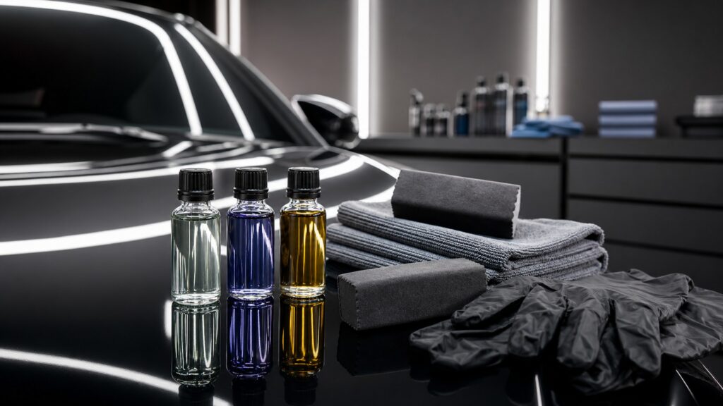 ceramic coatings shopping setup for overall selection with practical vehicle-focused details