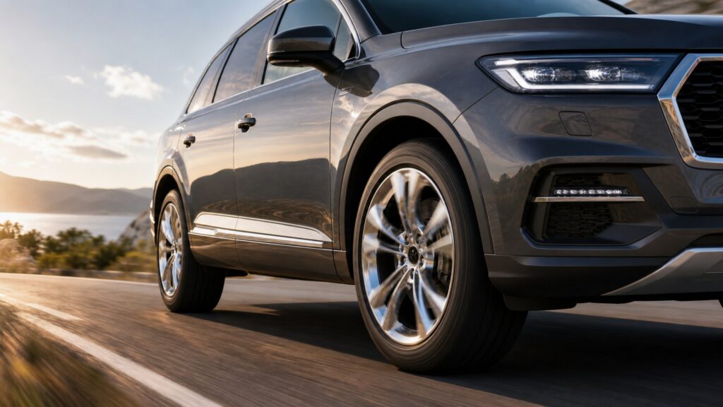 chrome wheels shopping setup for road noise and ride comfort with practical vehicle-focused details