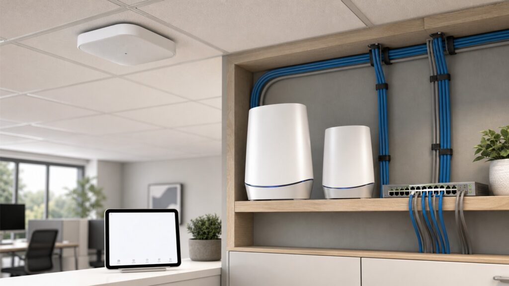 Cisco Meraki Go GR12 vs Netgear Orbi Pro WiFi 6 SXK80 business comparison image