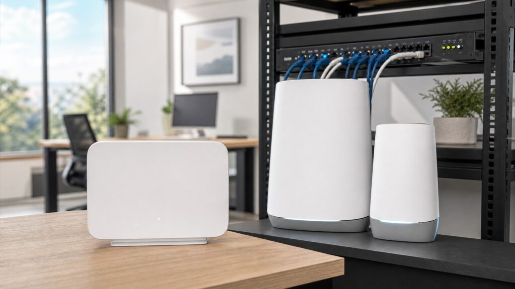 Cisco Meraki Go GR12 vs Netgear Orbi Pro WiFi 6 SXK80 business comparison image