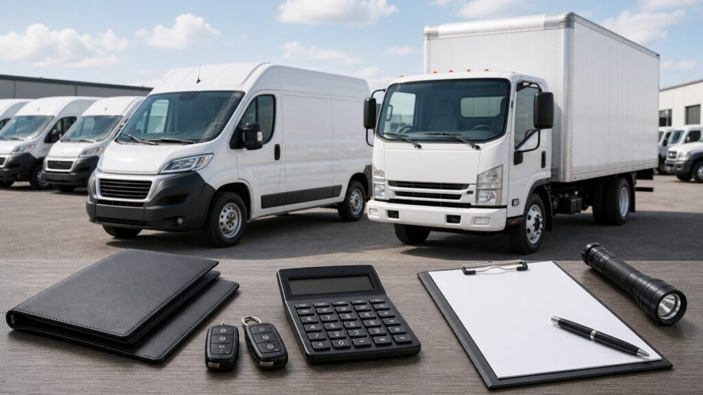 commercial vehicles shopping setup for lease vs purchase decisions with practical vehicle-focused details