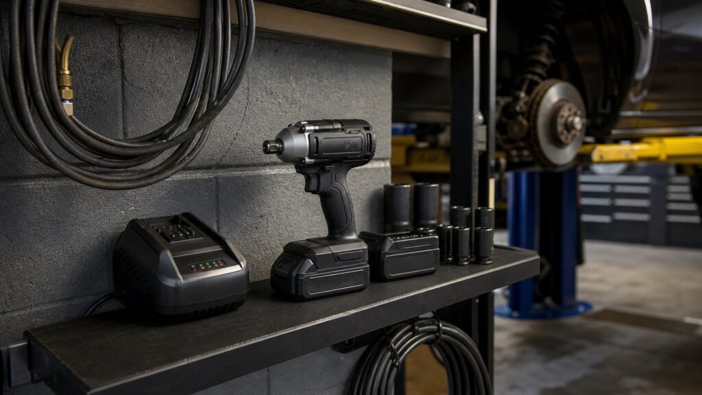 cordless impact wrenches shopping setup for space-saving garage setups with practical vehicle-focused details