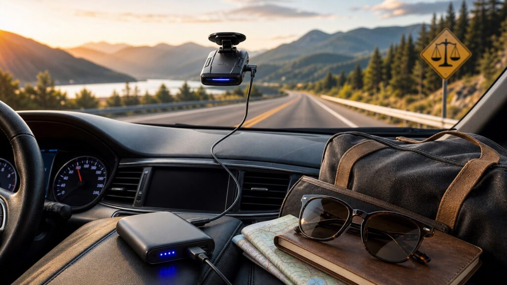 cordless radar detectors shopping setup for road trip technology needs with practical vehicle-focused details
