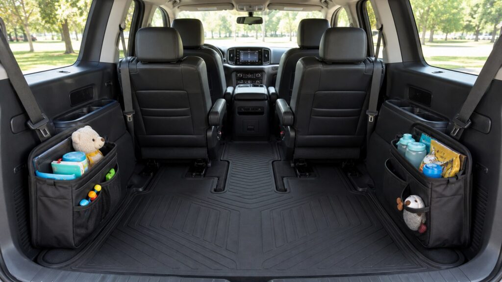 custom fit floor mats shopping setup for family vehicle organization with practical vehicle-focused details