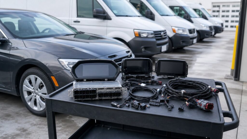 digital dash displays shopping setup for fleet and commuter vehicles with practical vehicle-focused details