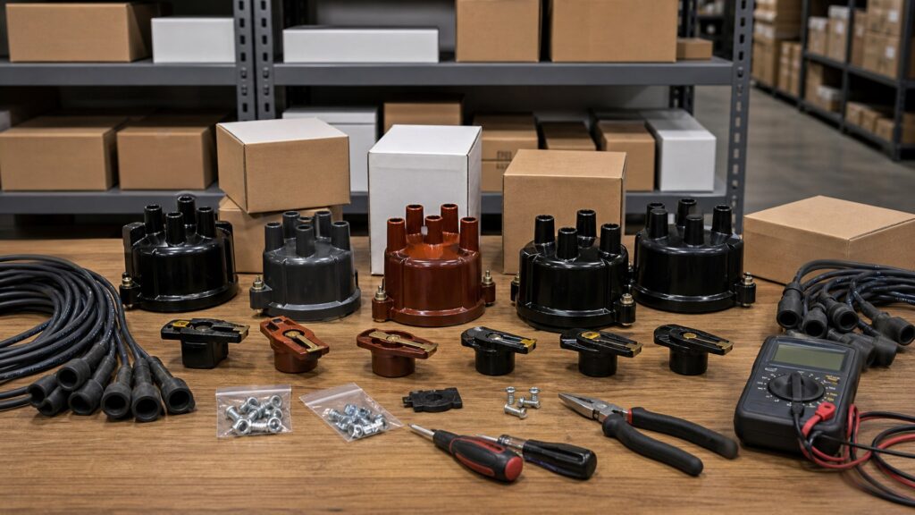 distributor caps shopping setup for aftermarket part selection with practical vehicle-focused details