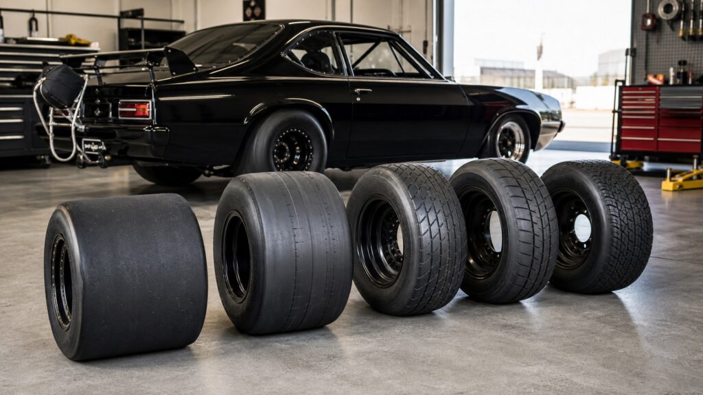 drag racing tires shopping setup for overall selection with practical vehicle-focused details