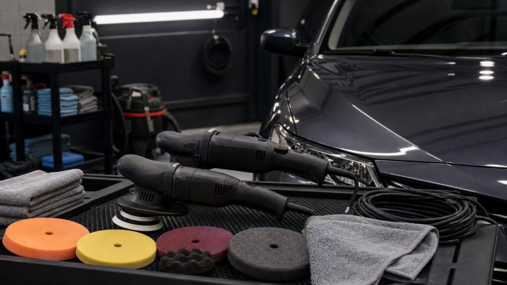 dual action polishers shopping setup for maintenance wash supplies with practical vehicle-focused details