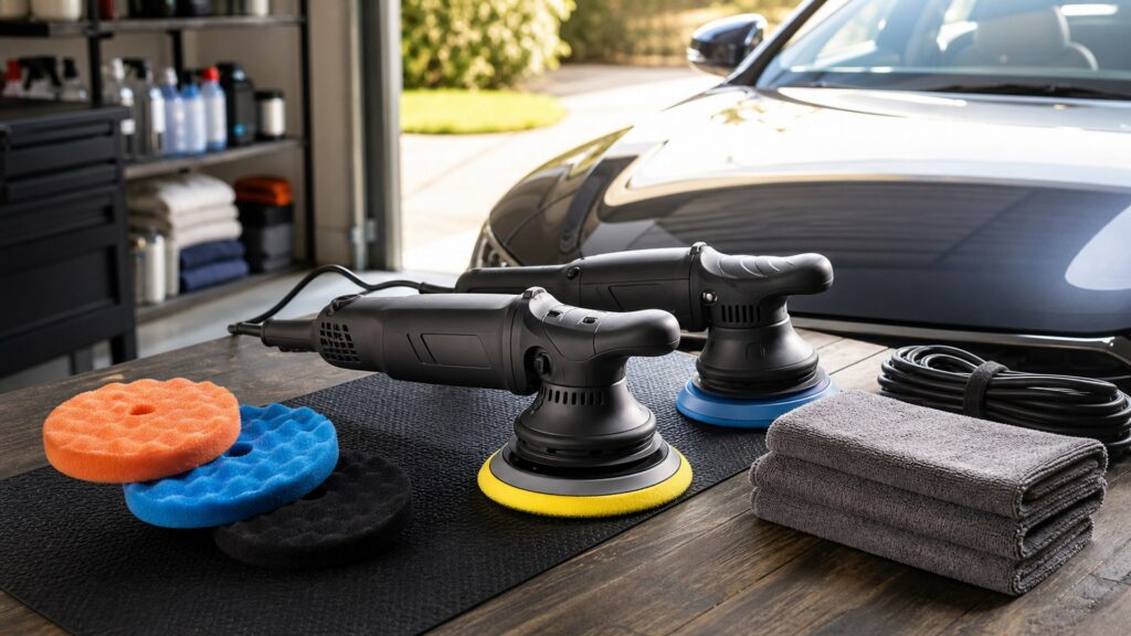 dual action polishers shopping setup for weekend wash routines with practical vehicle-focused details