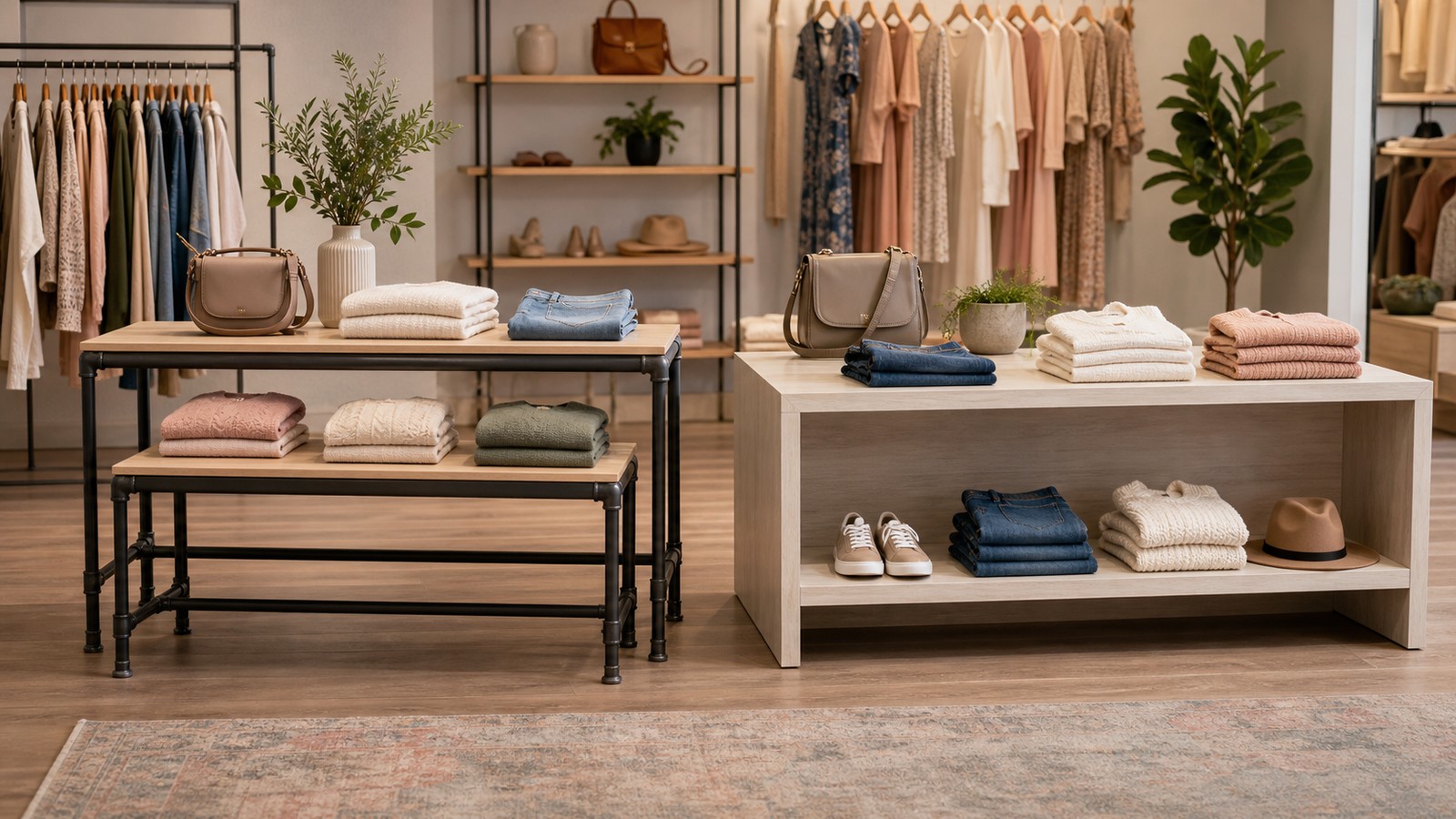 Econoco Pipeline Nesting Table vs Store Supply Warehouse Melamine Display Table: Which Retail Display Tables Is Better?