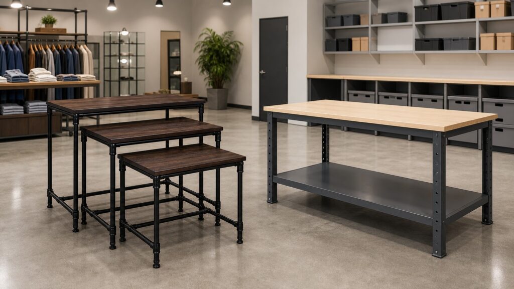Econoco Pipeline Nesting Table vs Uline H-3788 Packing Table business comparison image